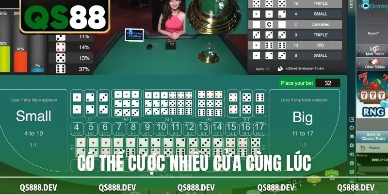 Có thể cược nhiều cửa cùng lúc