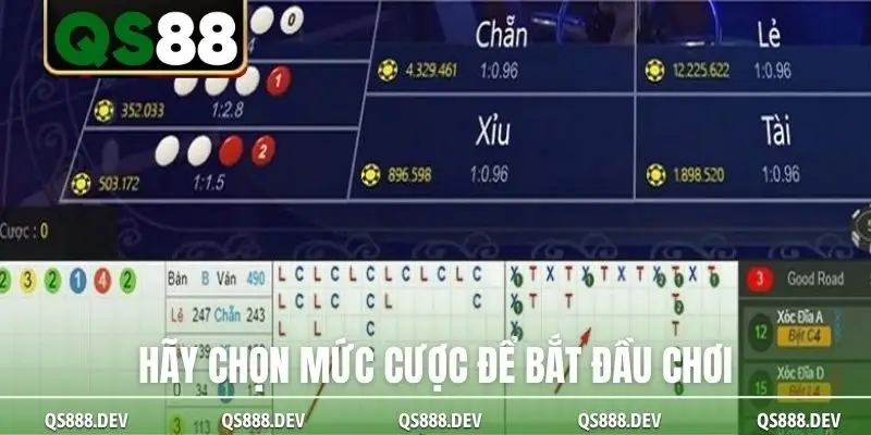 Hãy chọn mức cược để bắt đầu chơi