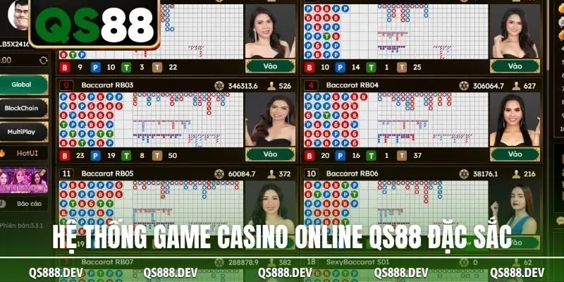 Hệ thống game casino online QS88 đặc sắc