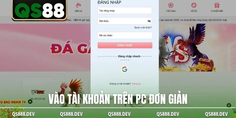 Vào tài khoản trên PC đơn giản